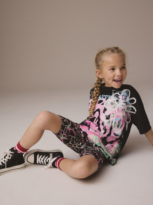 Футболка и легинсы в комплекте для девочки Next E61-974, Черный