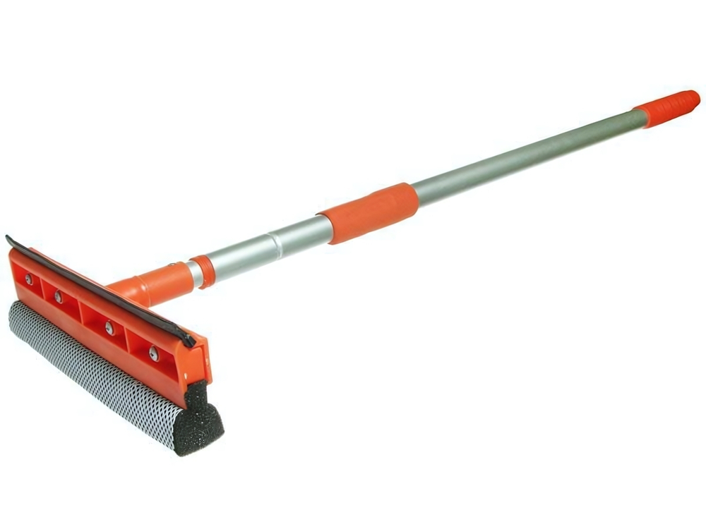 Окномойка "Умничка" 25см c алюминиевой телескопической ручкой 120см (оранж)