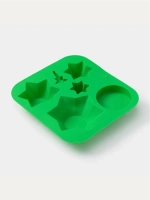 Форма для выпечки Доляна 3-д Елка, 6 ячеек, цвет зелёный