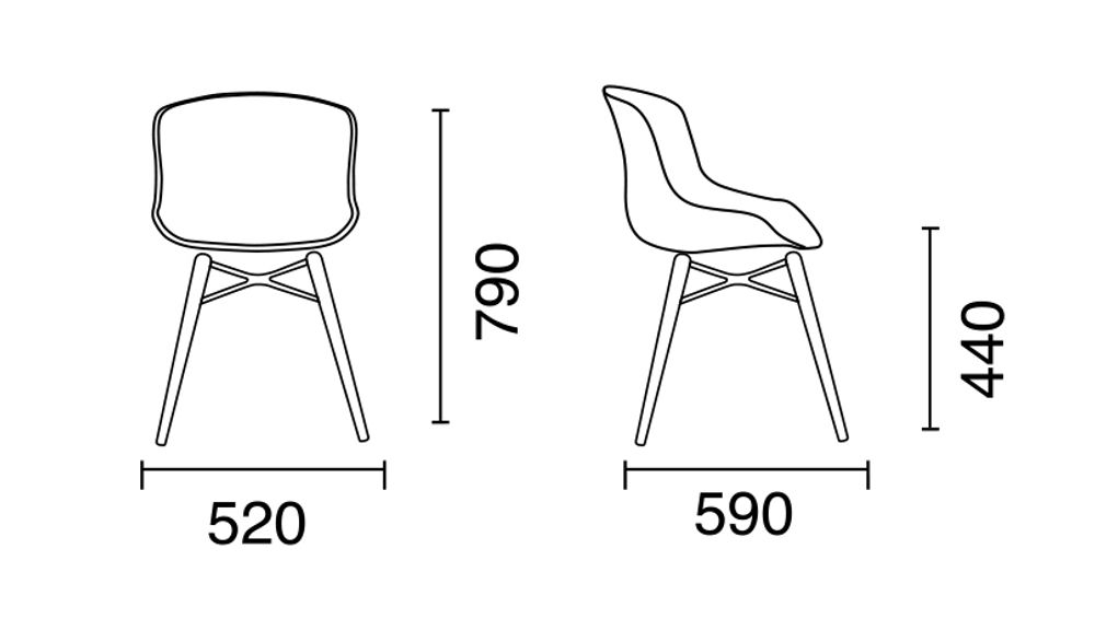 Стул пластиковый Papatya Globe-S Wox Beech, натуральный, красный