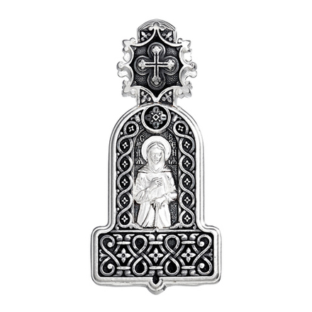 АРГО Подвеска образок со Святой Ксенией Петербуржской из серебра 925 пробы