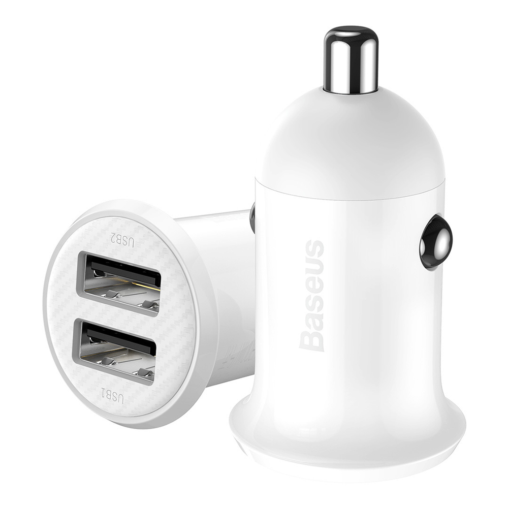 Автомобильная зарядка Baseus Grain Pro Car Charger (Dual USB) - White