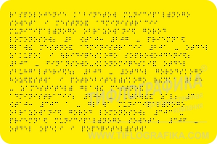 Тактильная табличка Брайлем 200х300 мм на ПВХ 3 мм, монохром