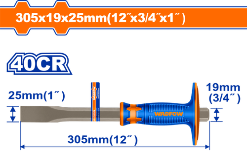 Зубило с протектором 25х16х305 мм (6/36) WADFOW WCC2312