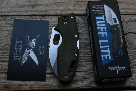 Складной нож Cold Steel 20LTG Tuff Lite Plain Edge OD Green c клинком из стали AUS-8A, рукоять Grivory (Griv-Ex)