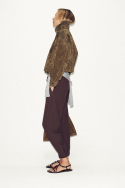 ZARA БРЮКИ С МАНЖЕТАМИ, БУРГУНДИ