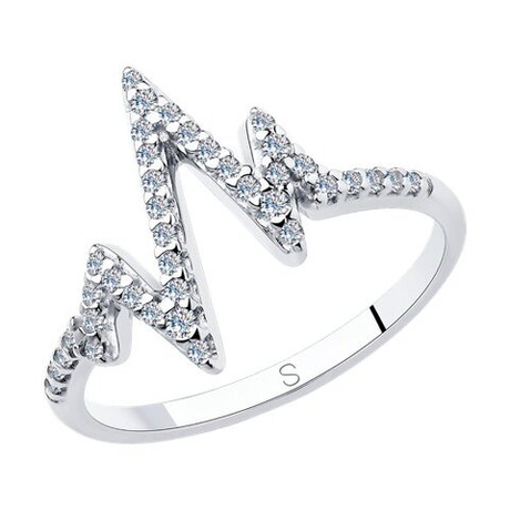 Кольцо из серебра с фианитами