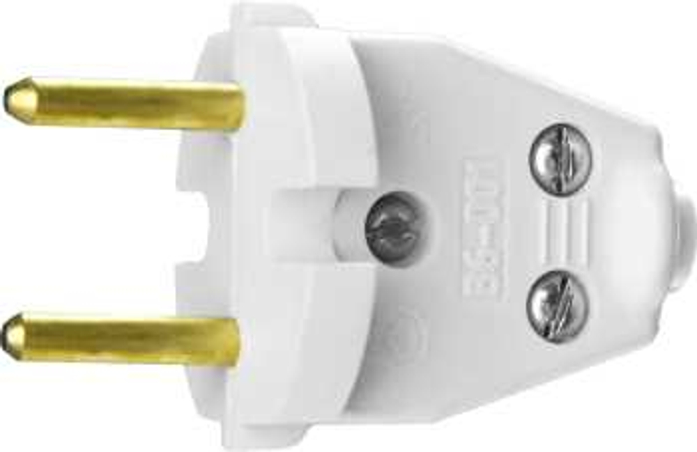Вилка СИБИН электрическая, разборная, 6А/220В, белая, 55152-W