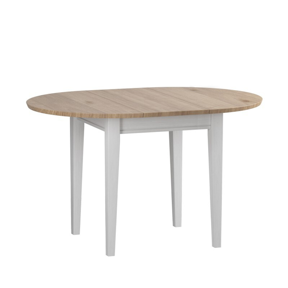 Стол обеденный раскладной «Форест»/«Сканди» 90/125 белый воск/антик 42125