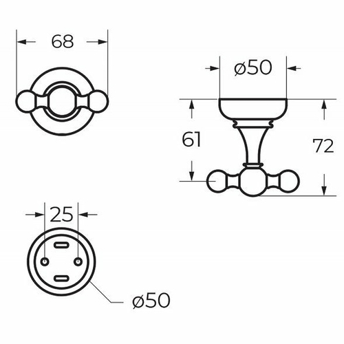 Двойной крючок Cezares Aphrodite APHRODITE-DHK2-03/24-M Золото 24 карат