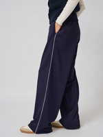 Штаны широкие с кантом из футера
