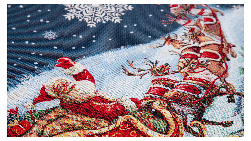 Скатерть 140х300см Mix&Match Home Новогодний гость синяя