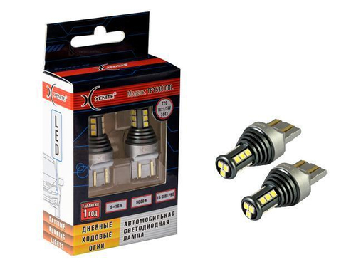 Лампа светодиодная 12V 21/5W без цоколя 2-конт. белый 7443 750Lm 5000K Lada/Renault 2 шт. Xenite