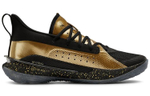 Under Armour Curry 7 Curry 7 Team shock absorption, non-slip, wear-resistant, mid-cut actual combat basketball shoes men's black gold