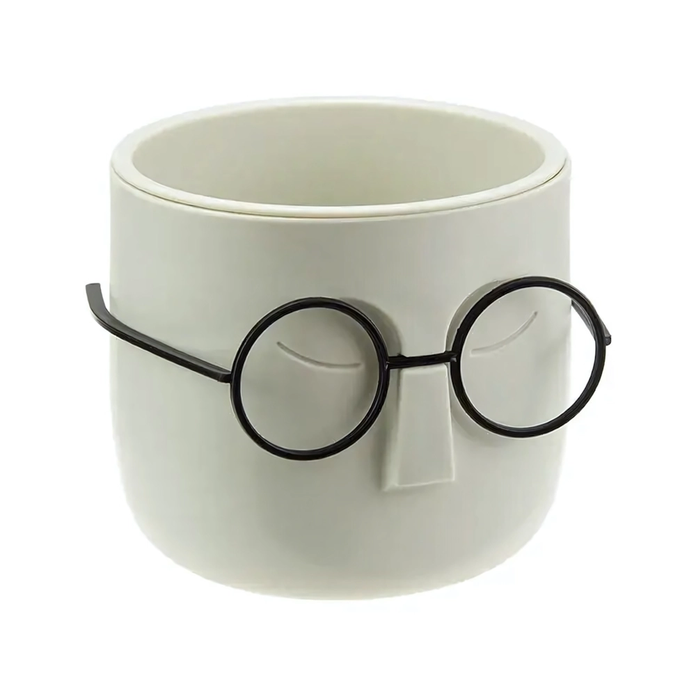 Кашпо СТИВ D115мм 0,65л со вставкой белый ротанг