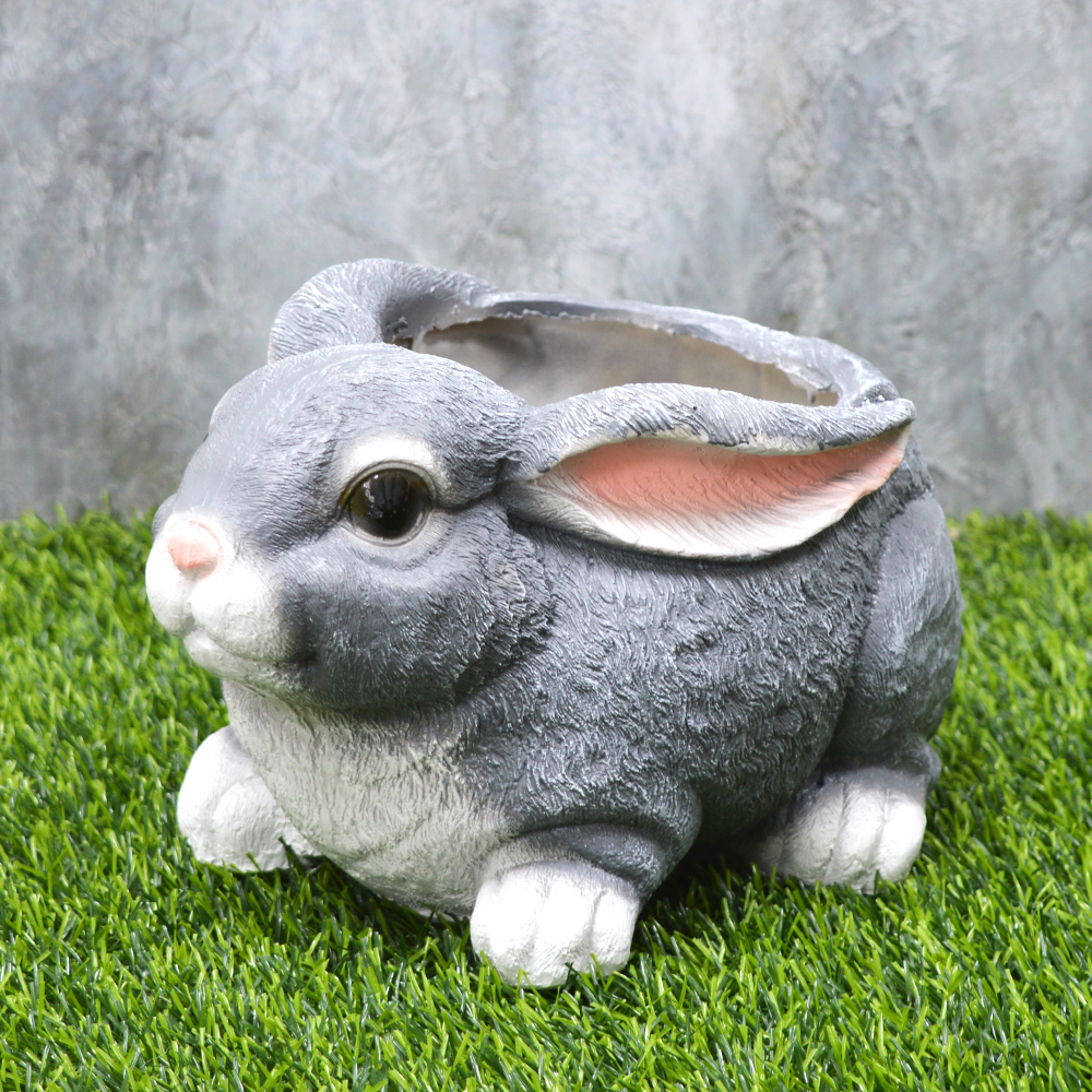 Фигура садовая-кашпо "Зайка" 24*16*20см, полистоун