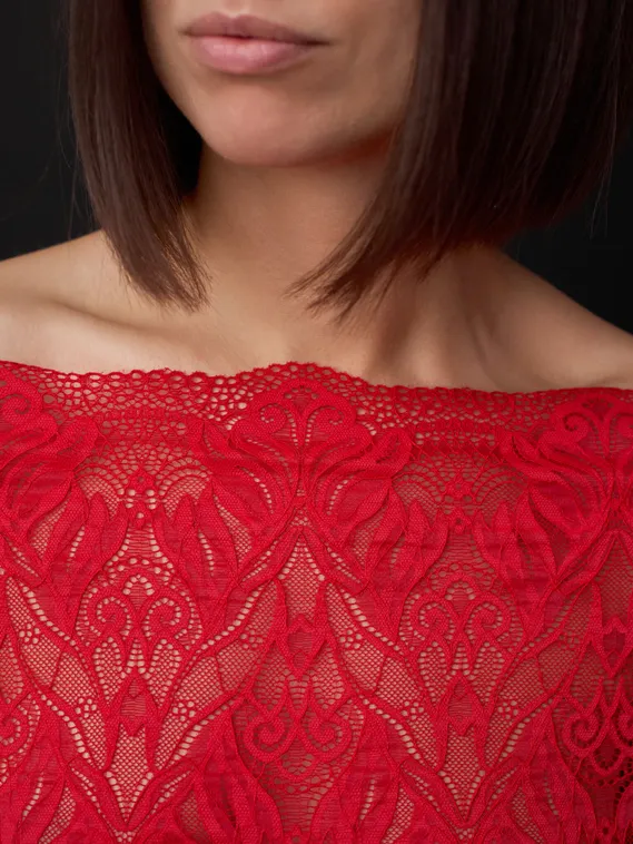 03-294 Кружево эластичное 24 см, красный 100