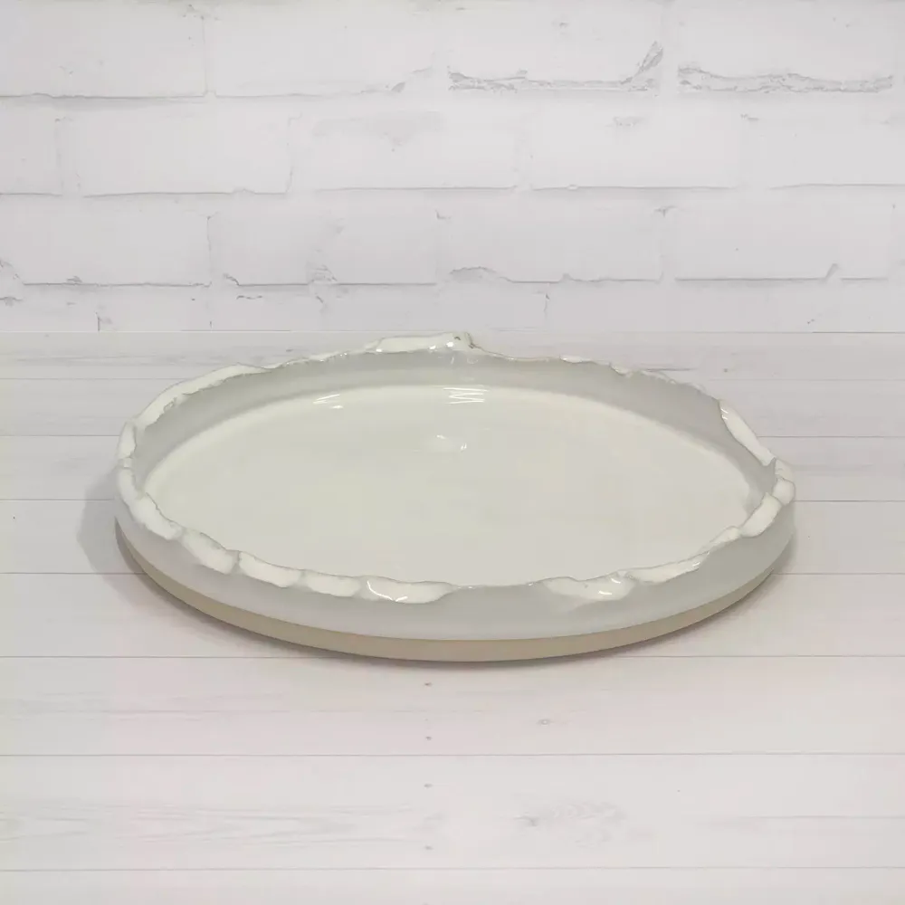 Фото тарелка керамическая белая с бортом Clayville Sever д 240 мм в 40 мм 009013 из экологически чистой глины высокого качества