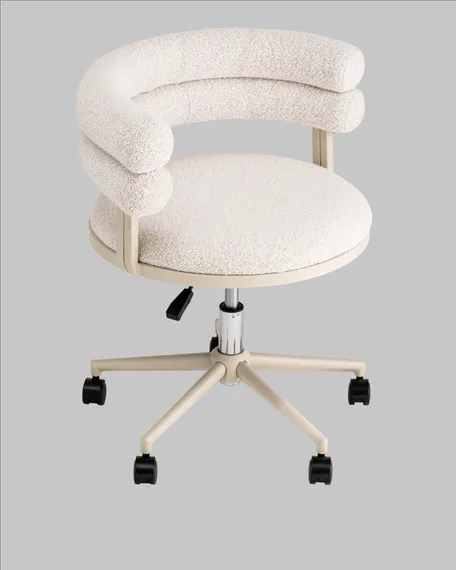 Стул офисный Castor, бежевое букле, бежевый ножки