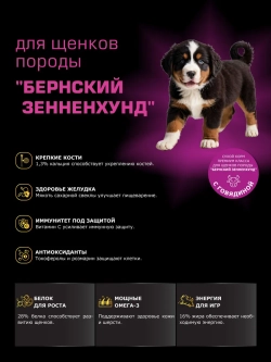 Корм для щенков Бернский зенненхунд, с говядиной, 12 кг