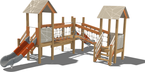 Детский городок Тула (стойки дуб, паттерн Vector)