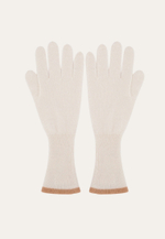 Перчатки белые с бежевой окантовкой