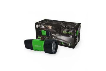 Фонарь ручной 1W NI-MH 250mAh GF103 черный/зеленый Gauss