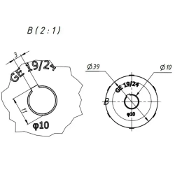 Муфта кулачковая соединительная GE-40-66-10*14