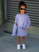 Костюм спортивный для девочки, худи, футболка и юбка