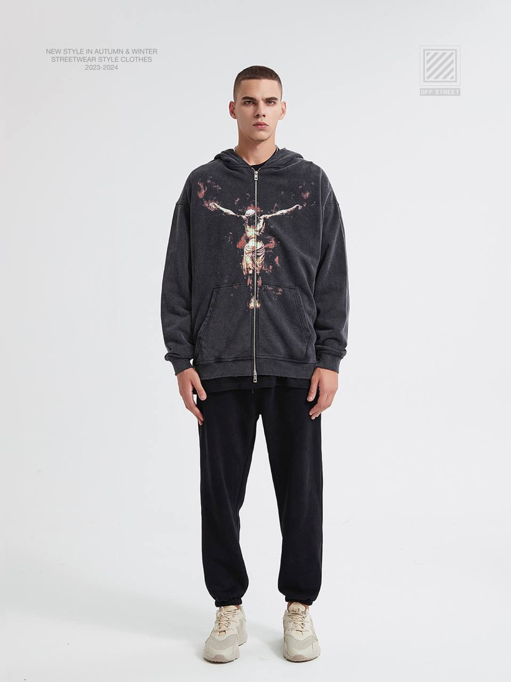 Худи Off Street print zip