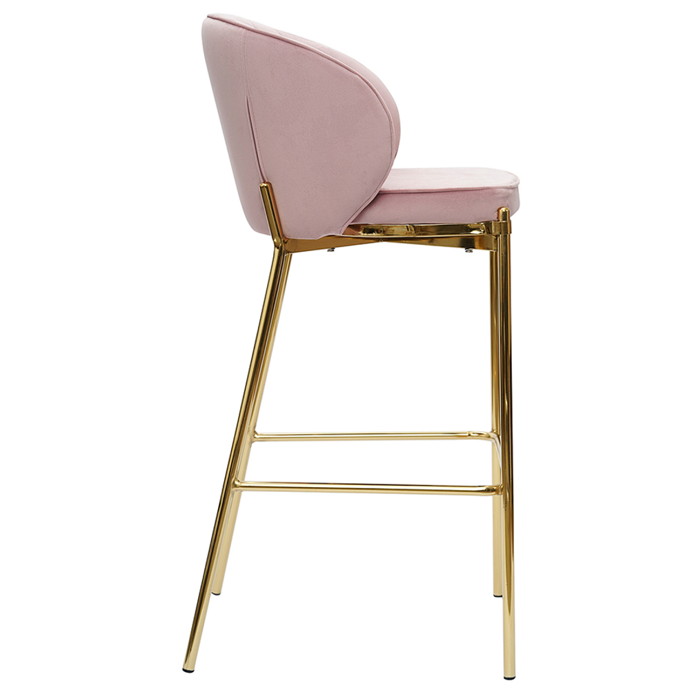 Стул барный Bergenson Bjorn Coral, велюр, розовый