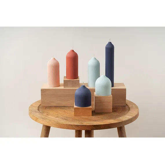 Свеча декоративная синего цвета Edge 10,5 см