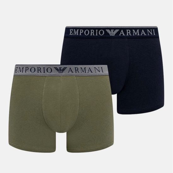 Набор мужских трусов хипсов 2в1 (темно-синий, олива) Emporio Armani 111769_4F720 75836