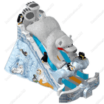 Большой надувной батут-горка "Мишка на севере"