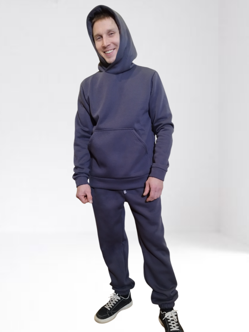 3506 Костюм мужской с капюшоном футер 3-х нитка фуме (52/54)