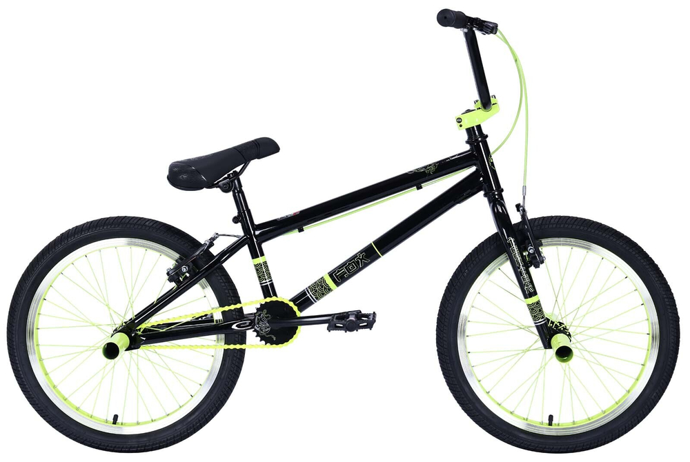 Велосипед BMX Tech Team Fox 20" черно-зеленый 2024