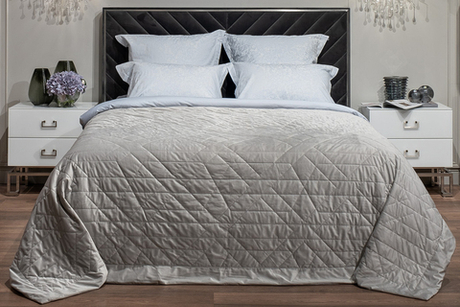 Покрывало 260x260 Garda Decor Silky Ромбо со стежкой бархатное