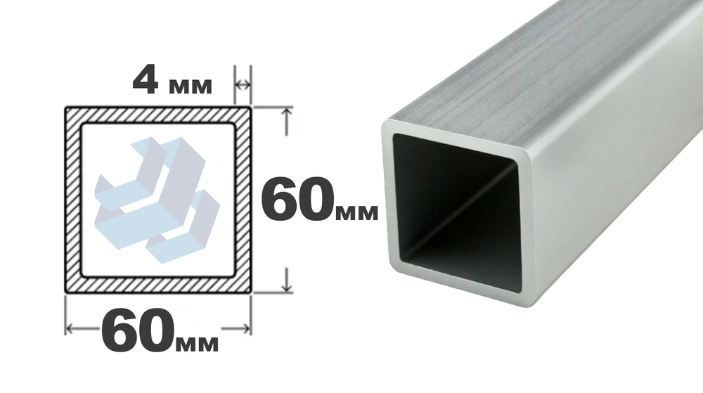 трубы электросварные квадрат 60х60x4.0 дл 6000