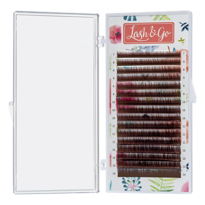 Коричневые Латте ресницы Lash&Go MIX - 16 линий