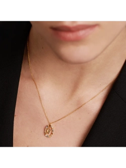 Колье Буква W серебро 925 пробы покрытое золотом