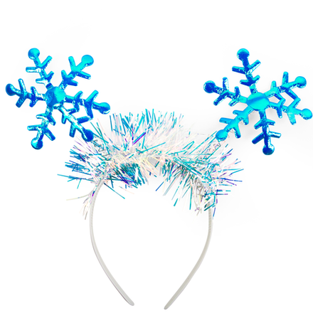 Ободок, Снежинки с дождиком, Голубой, 1 шт.