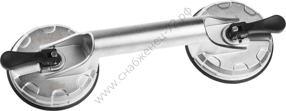 ЗУБР 80 кг на присоске, Двойной алюминиевый подъемник, ПРОФЕССИОНАЛ (33723-2)