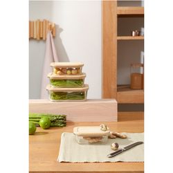 Контейнер для запекания и хранения Eco Store с крышкой из бамбука, 370 мл