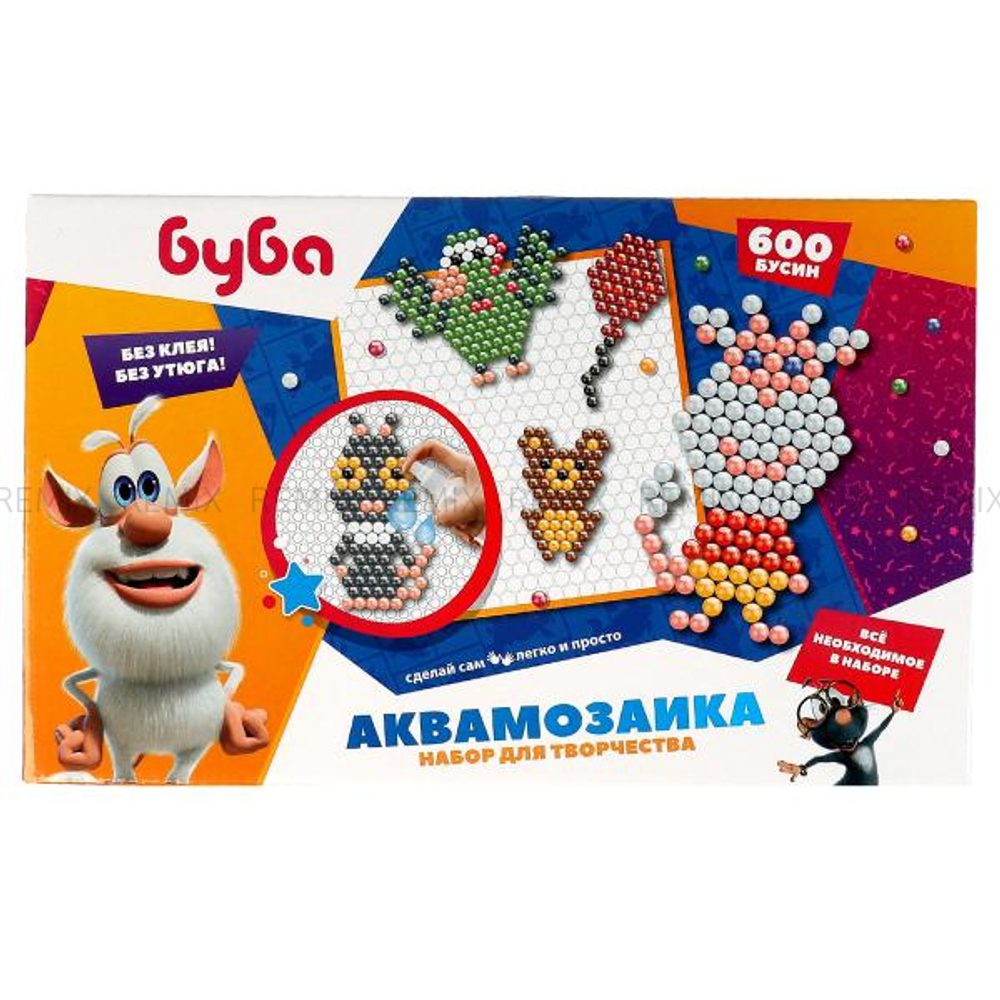 Набор д/детского тв-ва БУБА аквамозаика 600 бусин МУЛЬТИ АРТ в кор.24шт