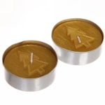 Свечи новогодние «Ёлочка объемная» 5,5 см (набор 2 шт), золото