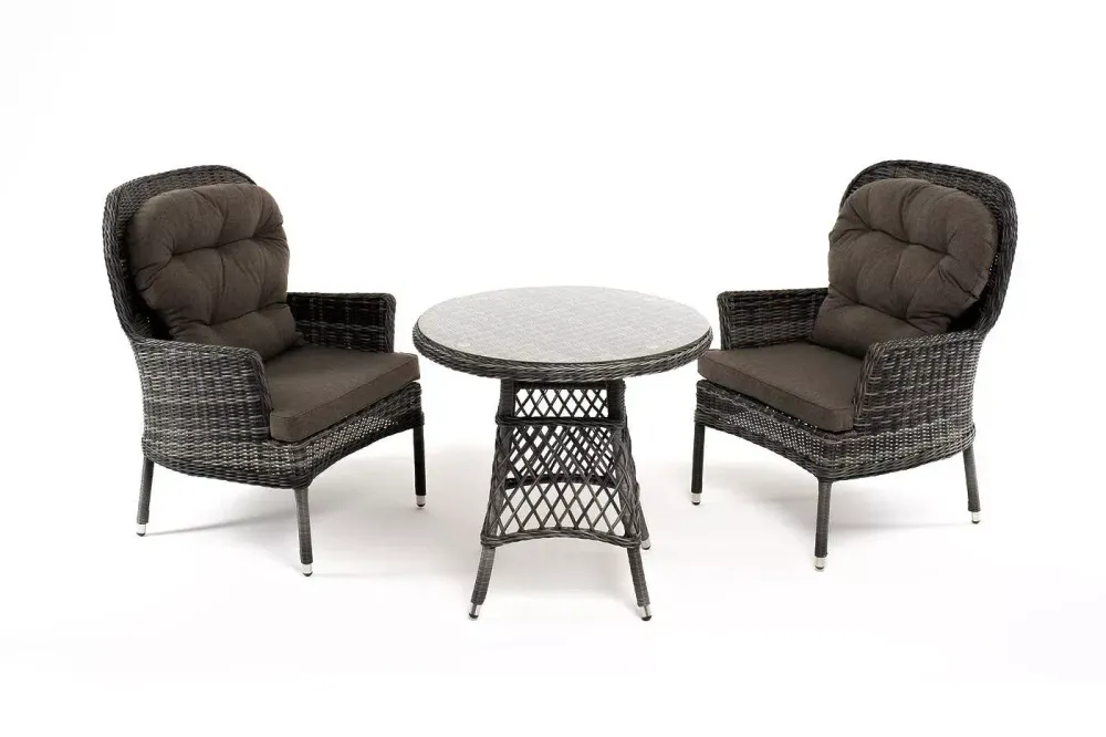 "Алиса" кофейный комплект из искусственного ротанга, цвет графит