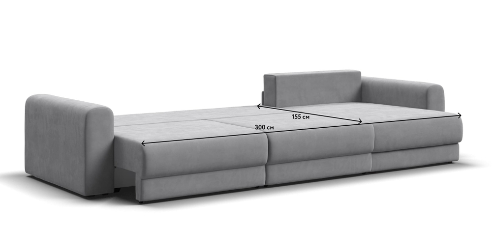 Модульный угловой диван РИЧМОНД MODOOL MAX Велюр Monolit сталь