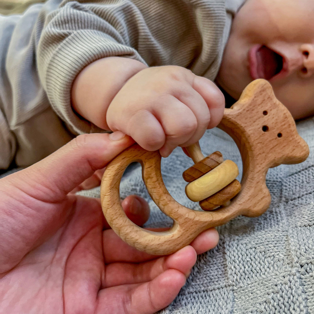 Деревянная погремушка Медвежонок euro  ТМ Леснушки