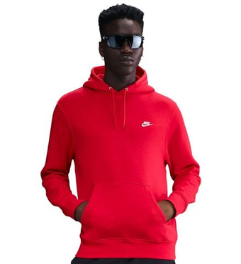 Мужская теннисная кофта Nike Club Fleece Pullover - university red/university red/white