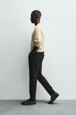 ZARA ДЖИНСЫ SLIM FIT БАЗОВЫЕ, ЧЕРНЫЙ